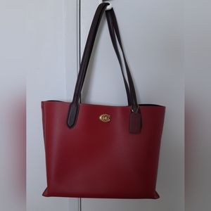 COACH Willow Tote In Colorblock With Signature Canvas Interior C0692